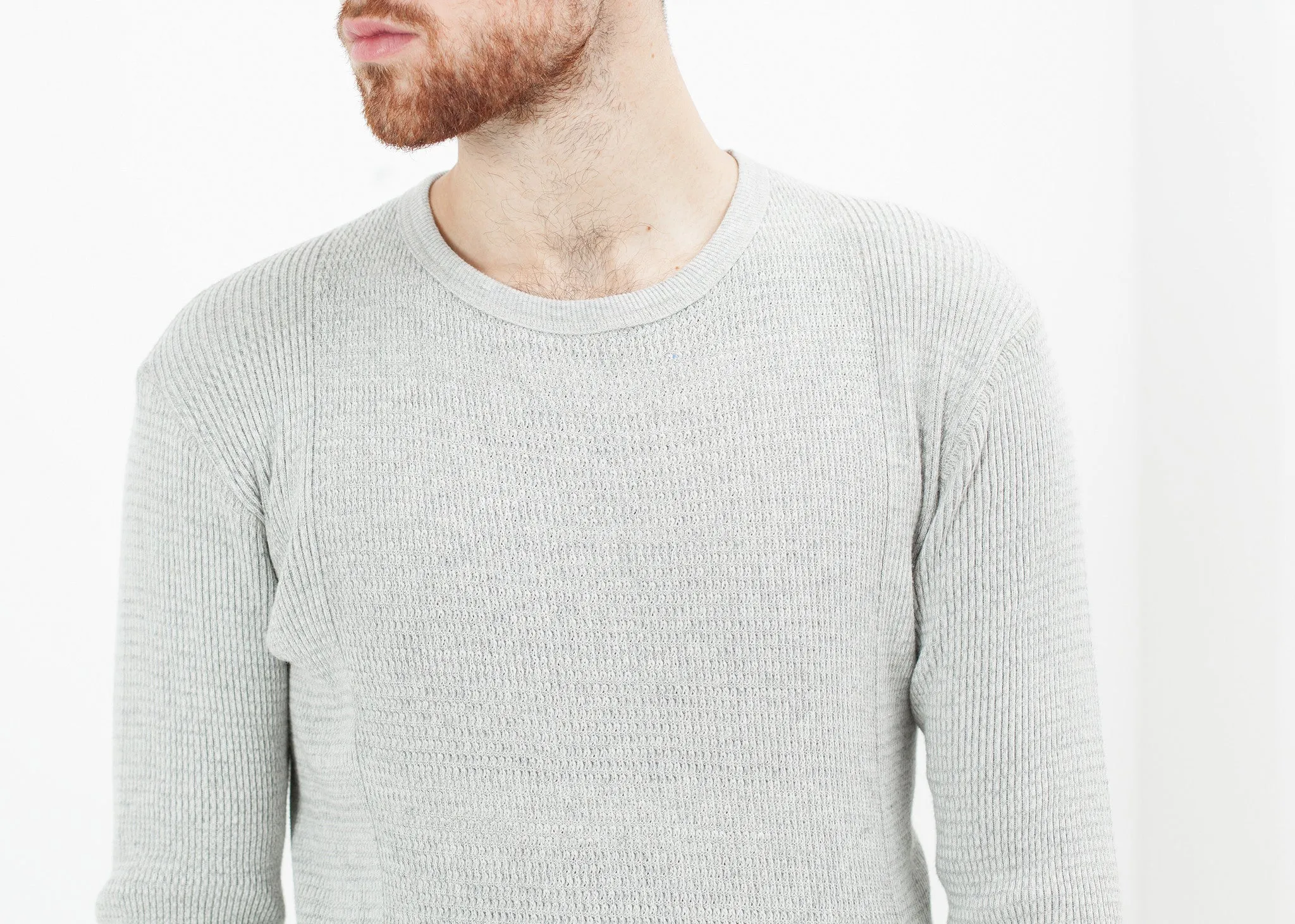 Waffle Knit Long Sleeve Tee - Less Choice