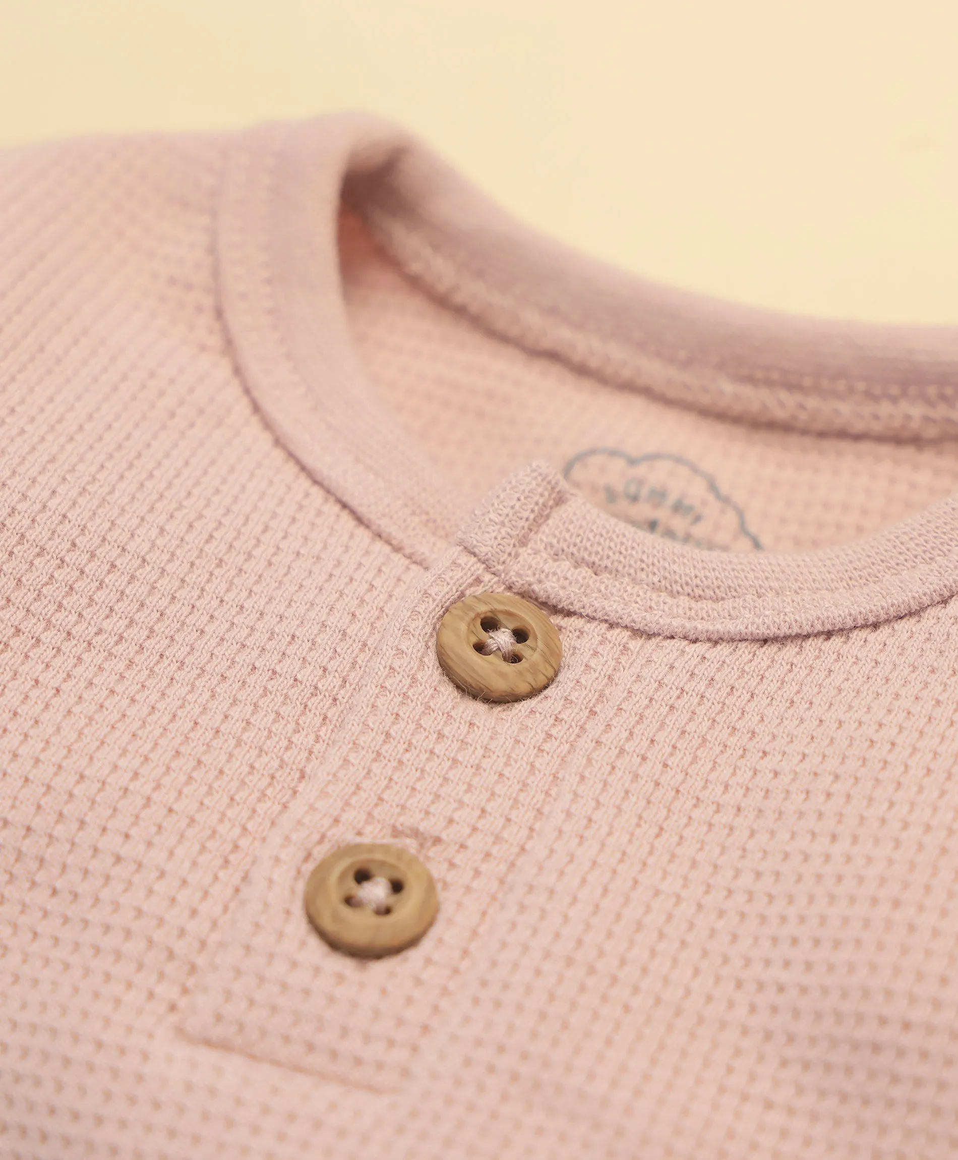 Waffle Long Sleeve Baby Bodysuit - Lavender