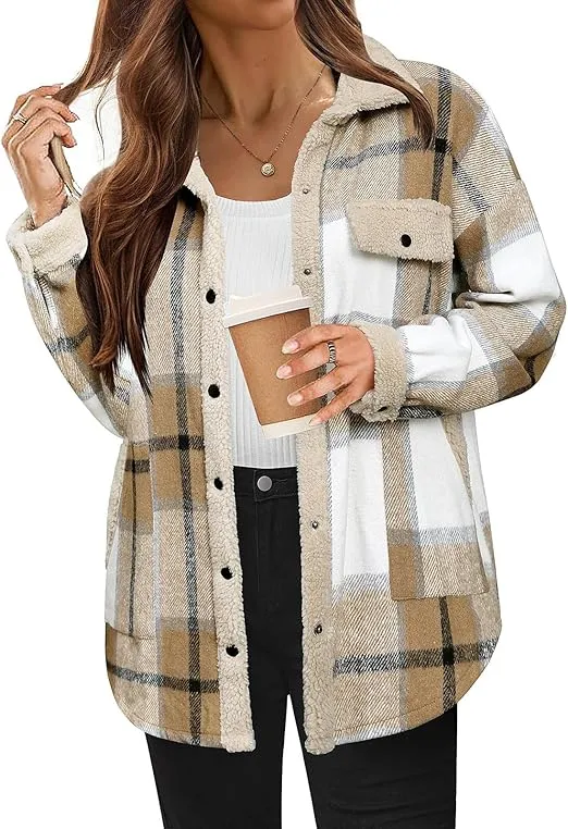 Women's Cozy Plaid Fleece Jacket