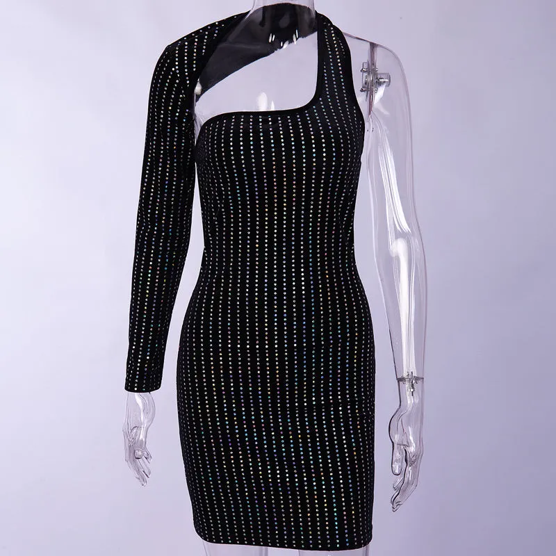 Women's Spring/Summer One Shoulder Mini Dress