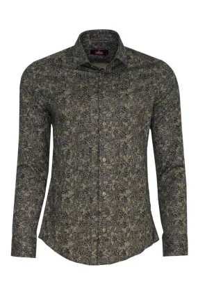WSS Bloom Patterned Beige Slim Fit Shirt  - Singen