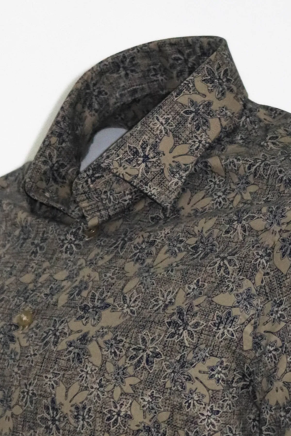 WSS Bloom Patterned Beige Slim Fit Shirt  - Singen