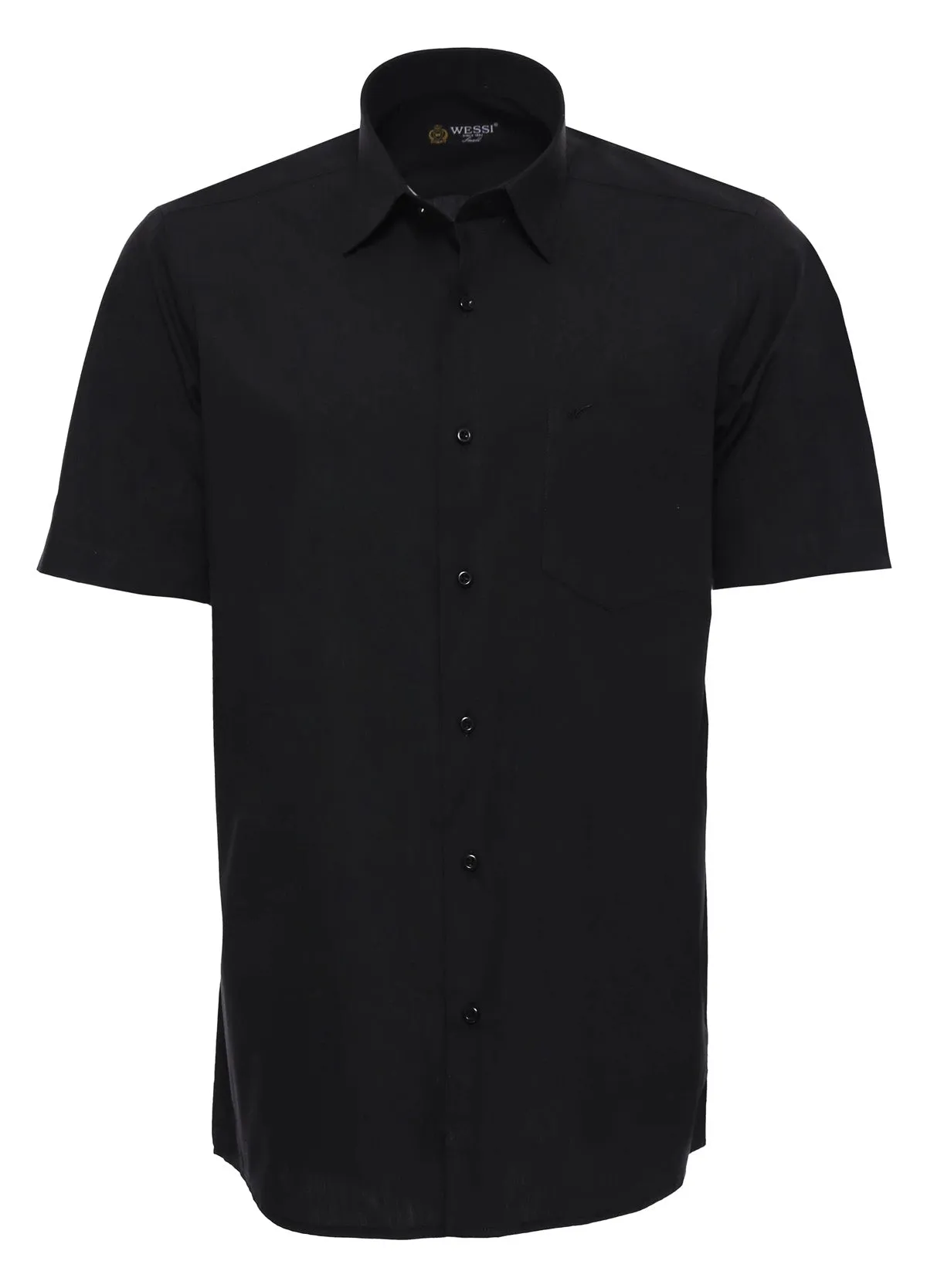 WSS Plain Short Sleeves Black Men Shirt  - Singen